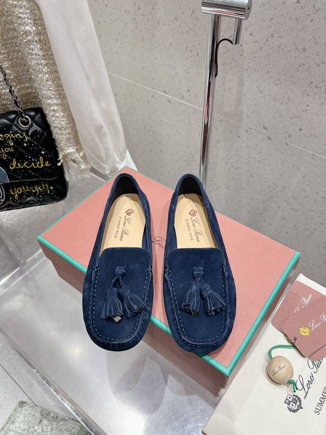 Factory-Direct Loro Piana* Lp Nuoyou Pianyaya New Fringe Bean-Shaped Loafer Slip