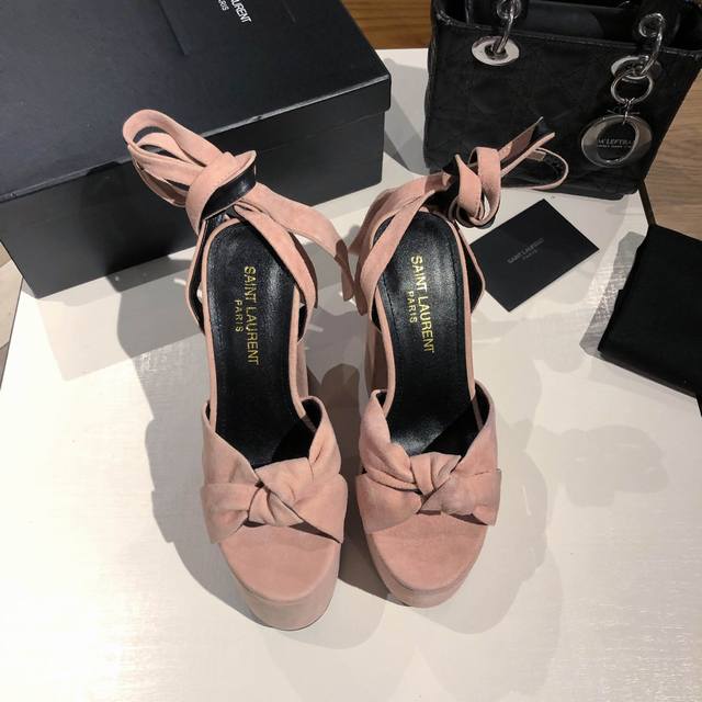 Saint Laurent Ysl Flagship Store Featured Waterproof Platform Strappy Sandals. H