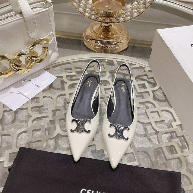 Manufacturer: Celine Women's Metal Buckle Backless Open-Toe Heeled Shoes. These