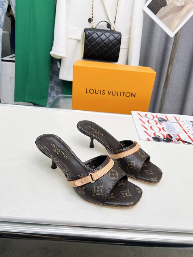 Factory: Lv New Denim Denim Cat-Heel Slippers 2025 Summer Must-Have For Goddesse