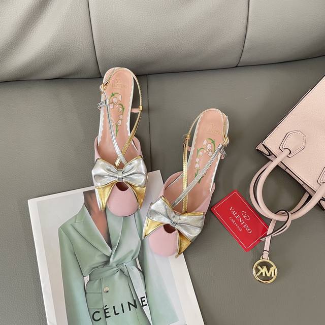 Orange Factory Price P Valentino Spring/Summer New Arrival Bow-Knot Thin Strap T