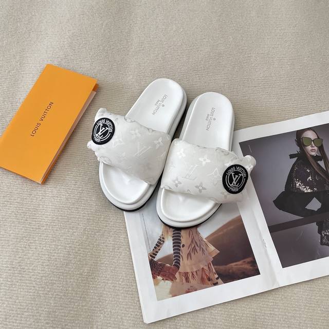 Orange Factory Price P Louis Vuitton Lv New Arrival Magic Tape Flat Sandals Casu