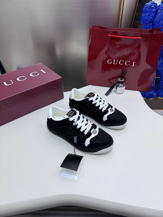 Factory: Gucci Crystal-Studded Gucci New Upgrade Gucci Dirty Shoes Couple's Edit