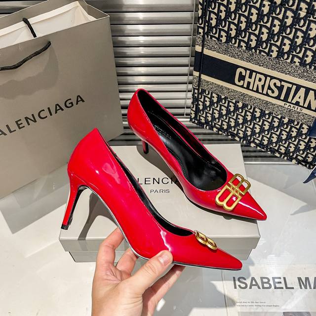 Factory: Balenciaga Parisian House New Metal Buckle Bb Buckle Pointed-Toe High-H