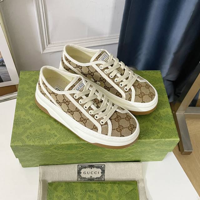 Orange Factory Price P Gucci Classic Embroidered Gg Low-Top Vintage-Print Thick-