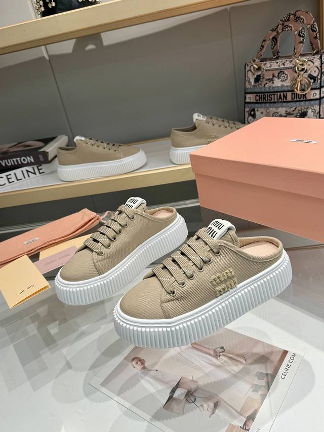 Orange Factory Price P Miu Miu Latest Model Thick-Soled Cookie Shoes Casual Shoe