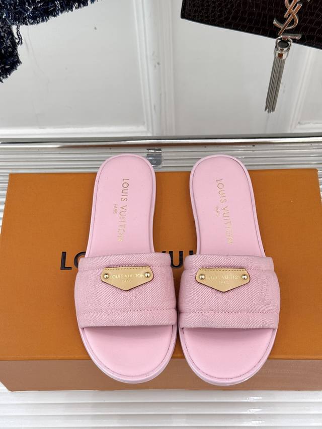 Orange Factory Price P Louis Vuitton Spring/Summer New Arrival Lv Denim Flat San