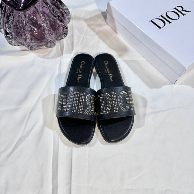 Factory: Dior 2025 New Color Space Pearl Flat Sandals, Thong Sandals, Casual San