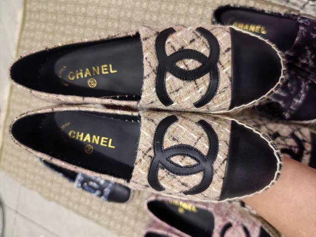 Orange Factory Price P Chanel Classic Straw-Woven Fisherman's Loafers, Slip-On L