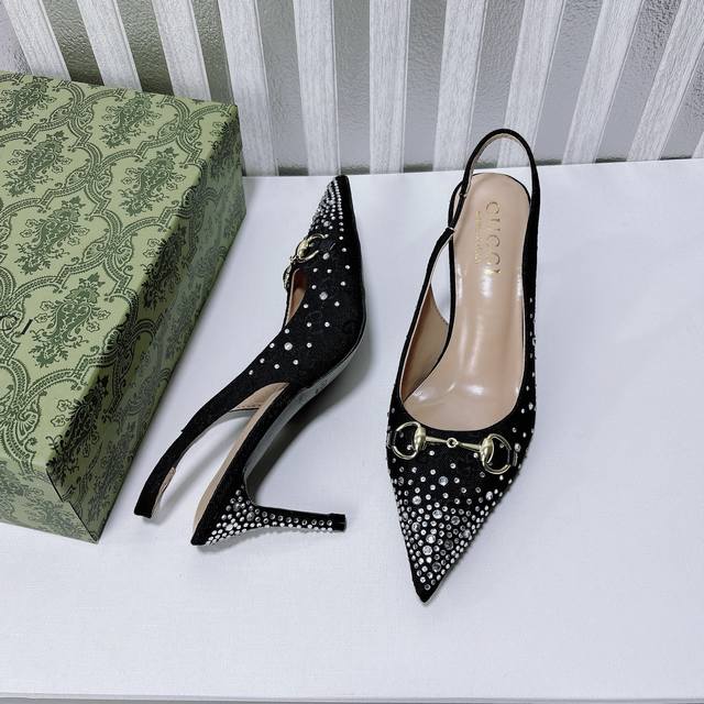 Orange Factory Price P Customized Gucci New Arrival Water Crystal Pointed-Toe Hi