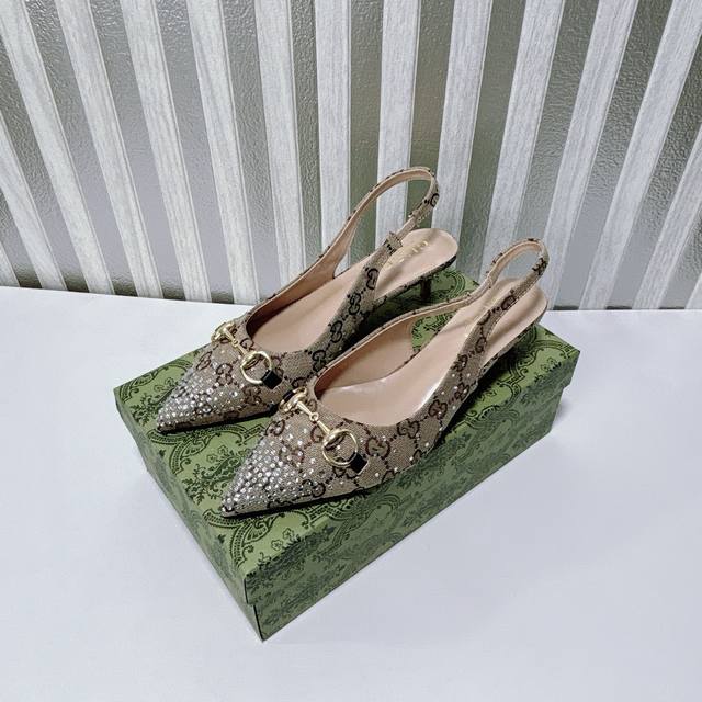 Orange Factory Price P Custom-Made Gucci New Arrival Water Crystal Pointed-Toe H