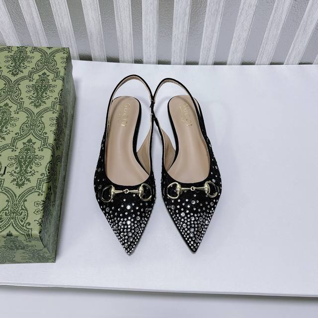 Orange Factory Price P Custom-Made Gucci New Arrival Water Crystal Pointed-Toe H
