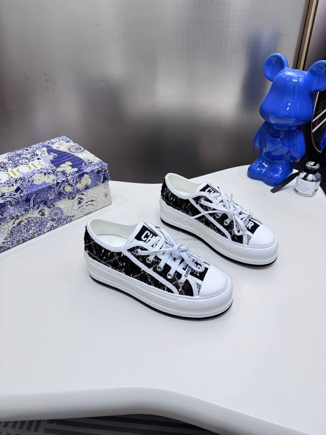 Manufactured: 2025Ss Dior Oblique Perforated Technology Dior Knit Thick-Soled Sn