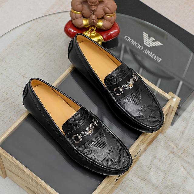 Armani New Casual Loafers Counter One-To-One Production With High-Quality Workma