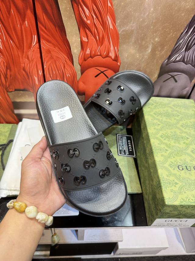Factory Price P Real Price High Version Gucci High-End Couple Slippers Upper Mat
