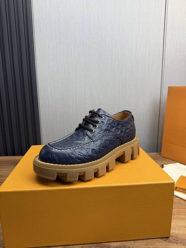 Factory P Price Lv. Men's Casual Thick-Soled Leather Shoes Original Mold Uppers