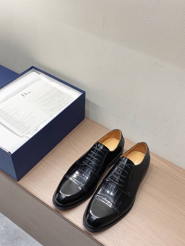 dior Dior High-End Men's Boutique Casual Leather Shoes Upper Boutique Crocodi