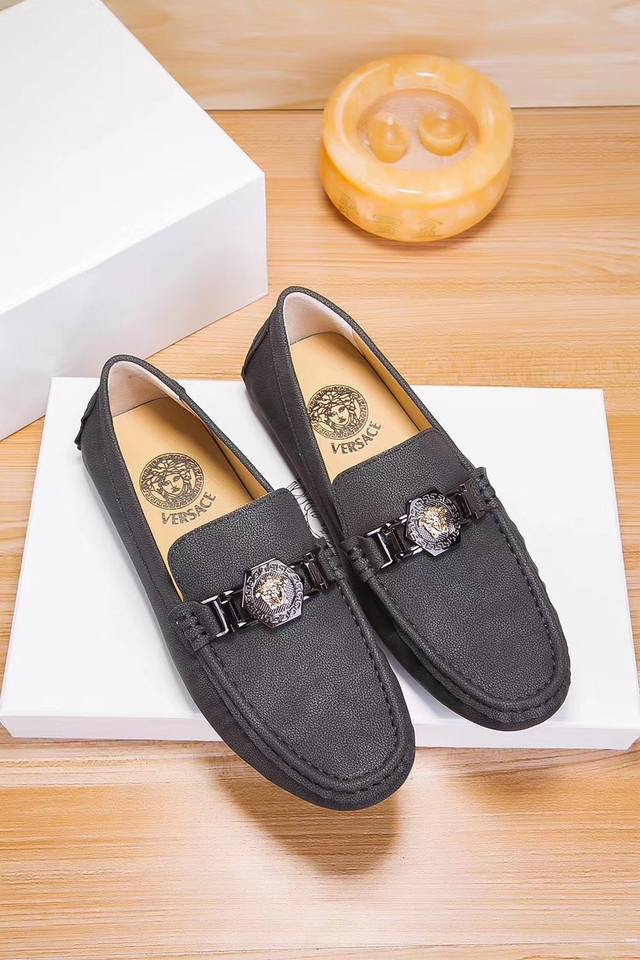 versace Official First Release Italian Men's Trendy Moccasins Official 1 1 Or