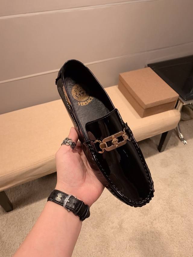 Real Price Versace Vasace Genuine High Version Lazy Slip-On Shoes Casual Men's C