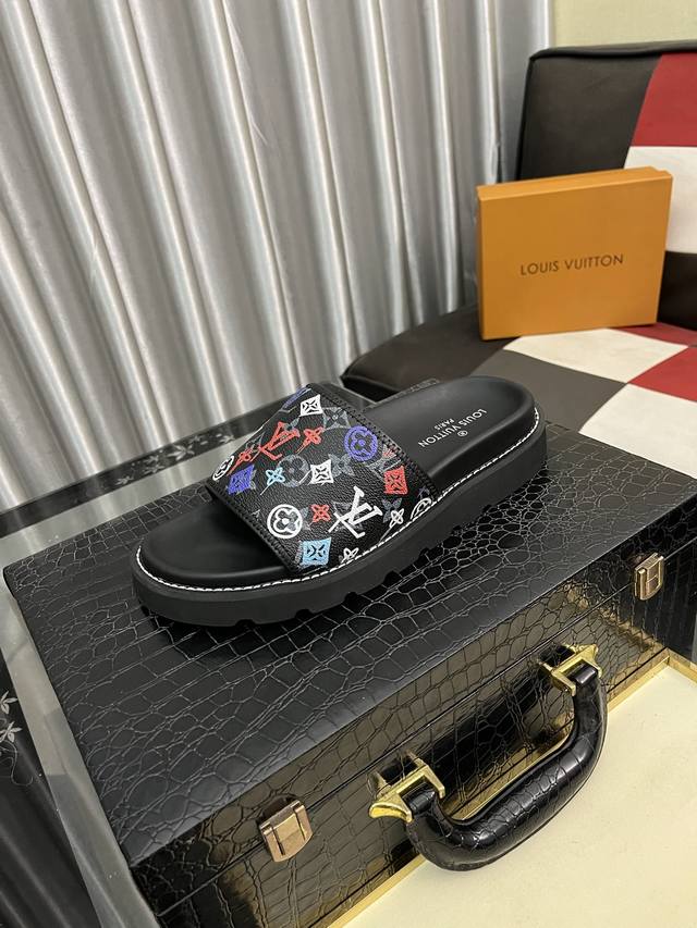 Factory Price Pp Louis Vuitton Lv Slippers High-End Cowhide Counter 1 1 Fashion