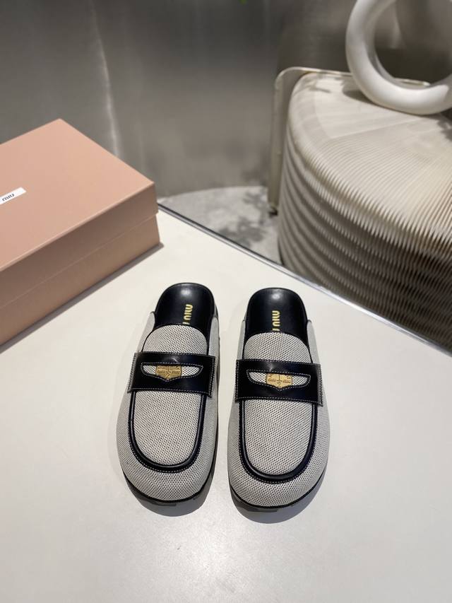 Factory Miu Miu 2025 Spring And Summer New Thick-Soled Slippers, Versatile And F