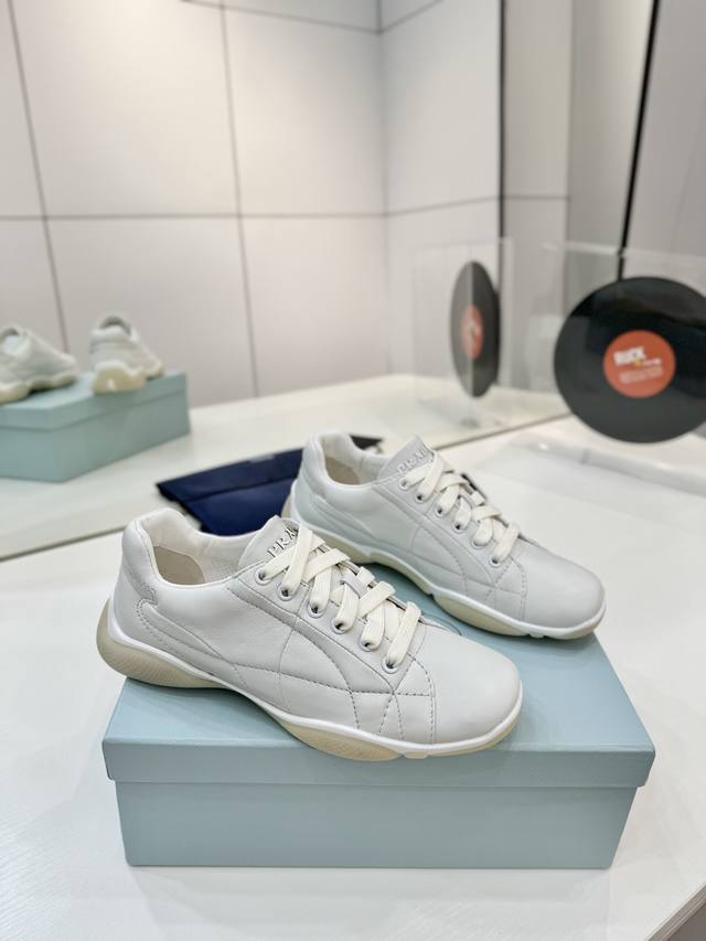 Factory P Price Nappa Soft Leather Sneakers Original 1:1 Custom White Shoes Worn