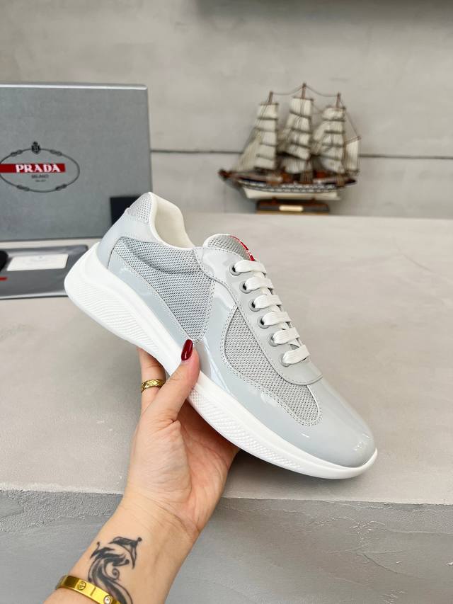 Factory Price Pp Prada Top Version Sports Shoes Upper Imported Flying Woven Fabr