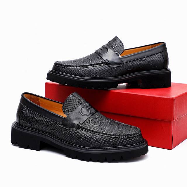 Counter Quality Top Purchasing Ferragamo Hot-Selling Men's Formal Leather Shoes