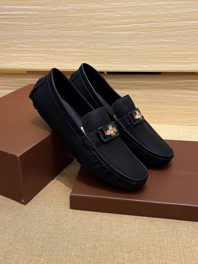 Real Price Brand Gucci Official Synchronized Moccasins Four Seasons Trendy Shoes
