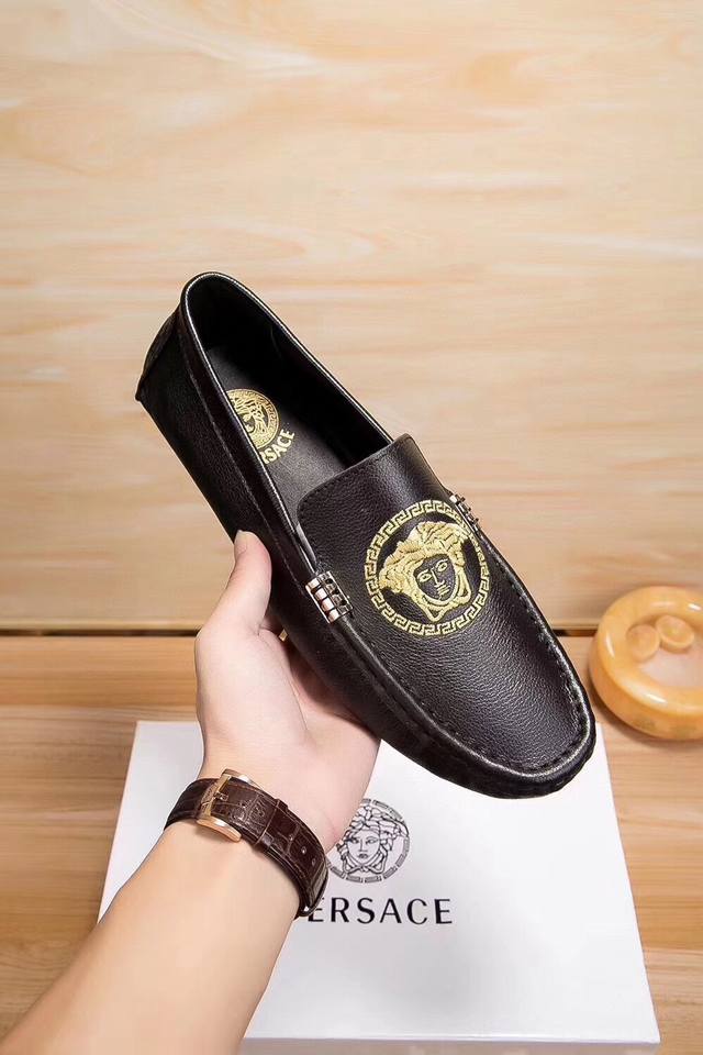 Real Price Brand Versace Uppers Are Made Of Italian First-Layer Cowhide + Embroi