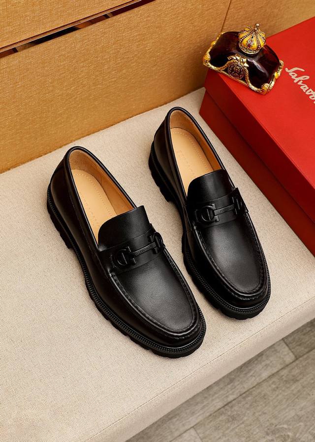 Counter Quality Top Purchasing Ferragamo Hot-Selling Men's Formal Leather Shoes