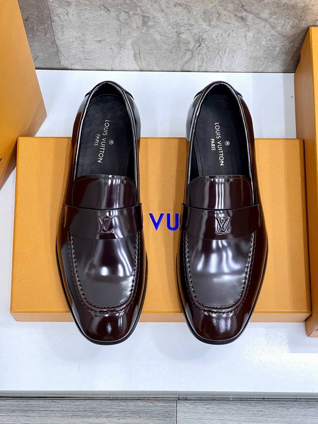 louis Vuitton Lv New Casual Business Leather Shoes Upper Imported Cowhide Ope