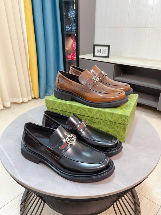 Factory Price P Niuli Gucci Formal Men's Leather Shoes New Style Original Qualit