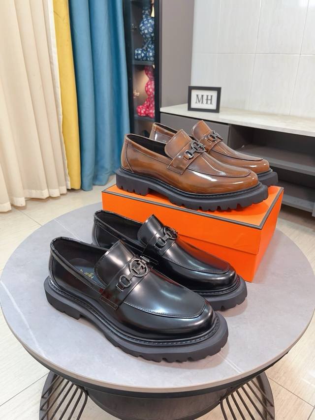 Factory Price P Niuli Hermes Hermes Business Leather Shoes Original Configuratio