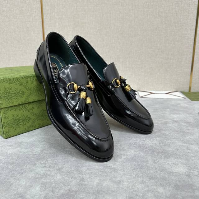 g's New Product Gucc* Jordaan Series Men's Horsebit Tassel Loafers Official P