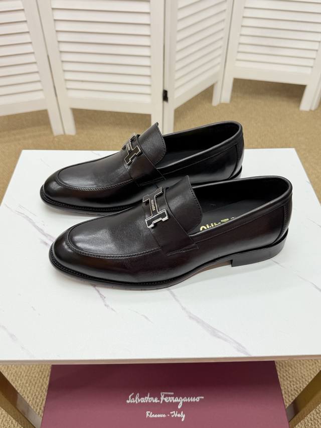 ferragamo-Salvatore Ferragamo Original Quality Exclusive New Formal Leather S