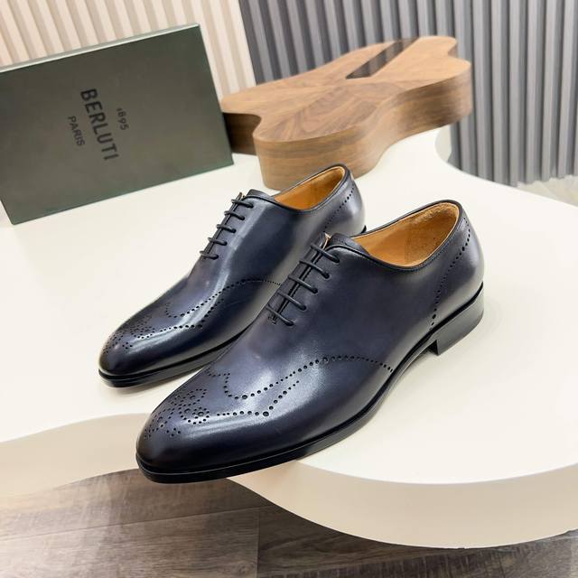 berluti Bruti High-End Leather Sole Formal Leather Shoes Use Imported Cowhide