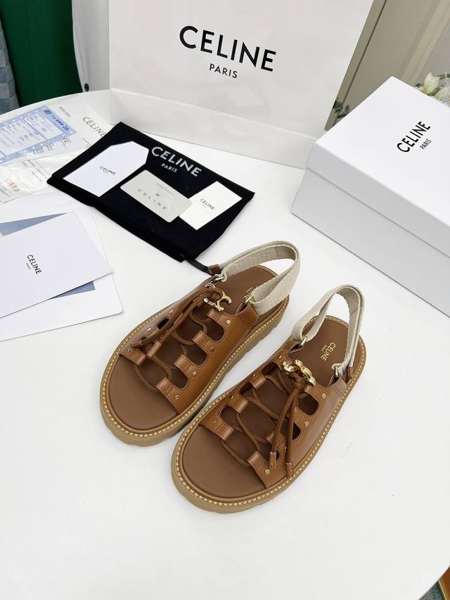Original Replica Celine 2025Ss New Billie Thick Heel Sandals Arc De Triomphe Met