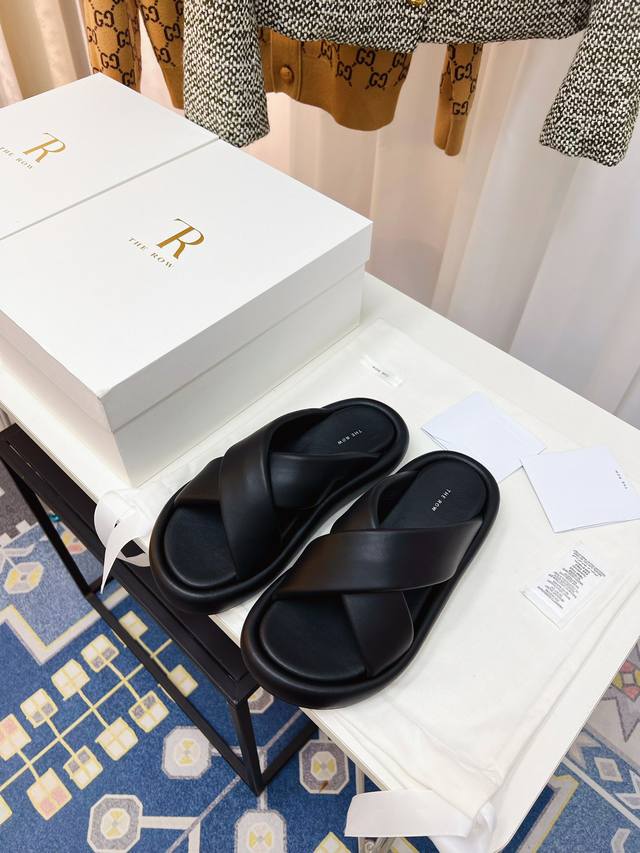 the Row 24 New Cross-Woven Bread Flip Flops With Thick Soles. The Biggest Fea