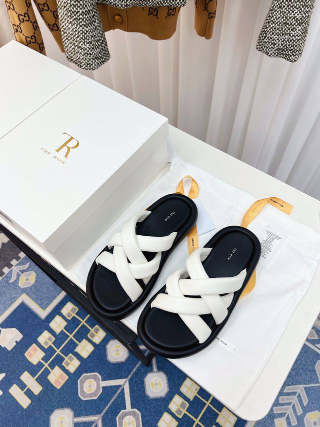 the Row 24 New Cross-Woven Bread Flip Flops With Thick Soles. The Biggest Fea