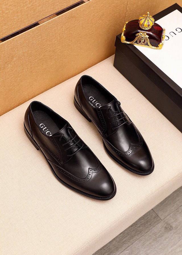 Product Trademark Gucci Business Leather Shoes Standard Size: 39-44 38.45.46 Cus