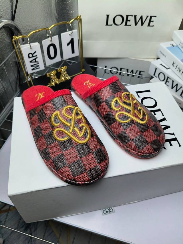 lv&Loewe Hotel Couple Indoor Casual Slippers Lv Loewe Joint Model Home Baotou