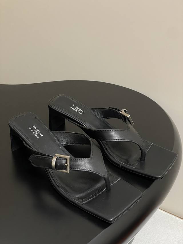 25 New Spring And Summer Balenciaga High-Heeled Square-Toed Flip-Flops The Ul