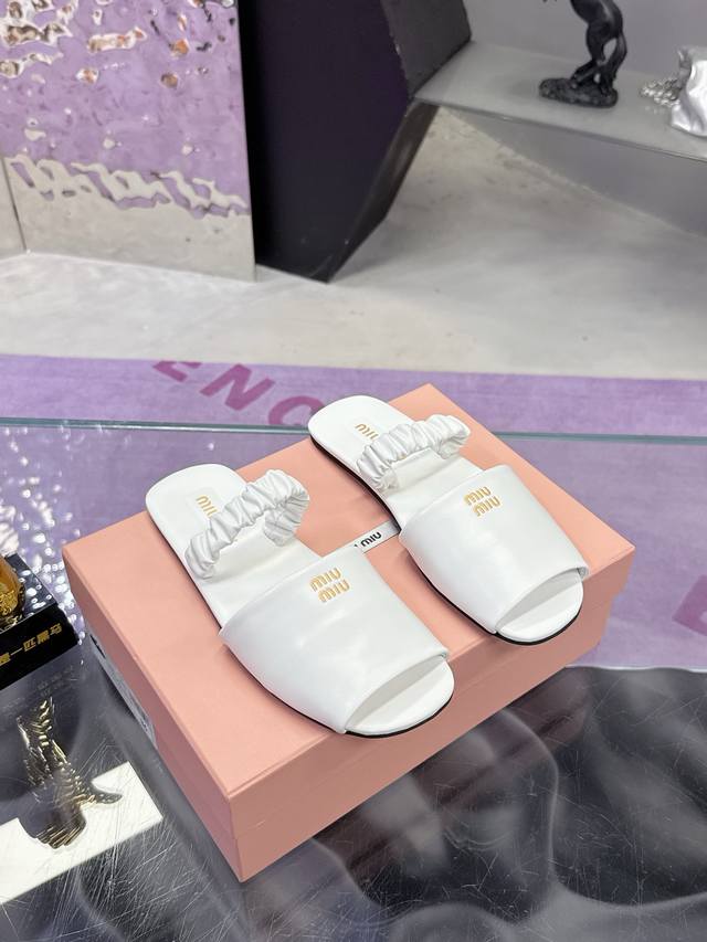 Factory Miu Miu 2025 Spring And Summer Show Two-Wear Lazy Slippers Official Spri