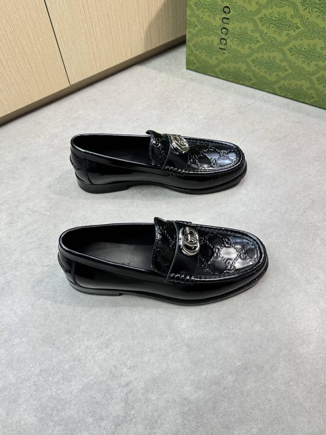gucci - High-End Quality Original Formal Leather Shoes - Upper Imported Open-