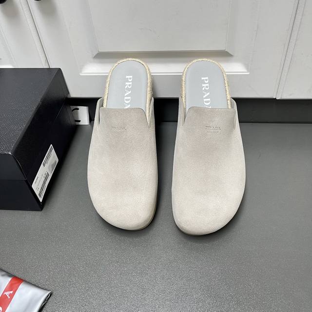 prada Genuine Leather Men's Half-Slippers In Four Colors This Fashionable And