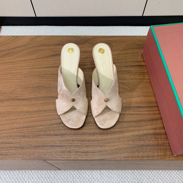 loro Piana Classic Retro Beautiful Wedge Slippers Simple And Fashionable Rela