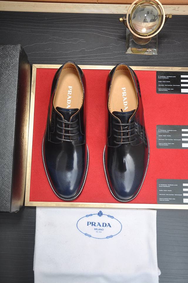Factory Price P Prada Full High-End Cowhide Lining Latest Genuine Leather Busine