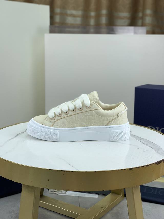 Factory P Price P Top Version Dior B33 Couple Sneakers White Smooth Cowhide And