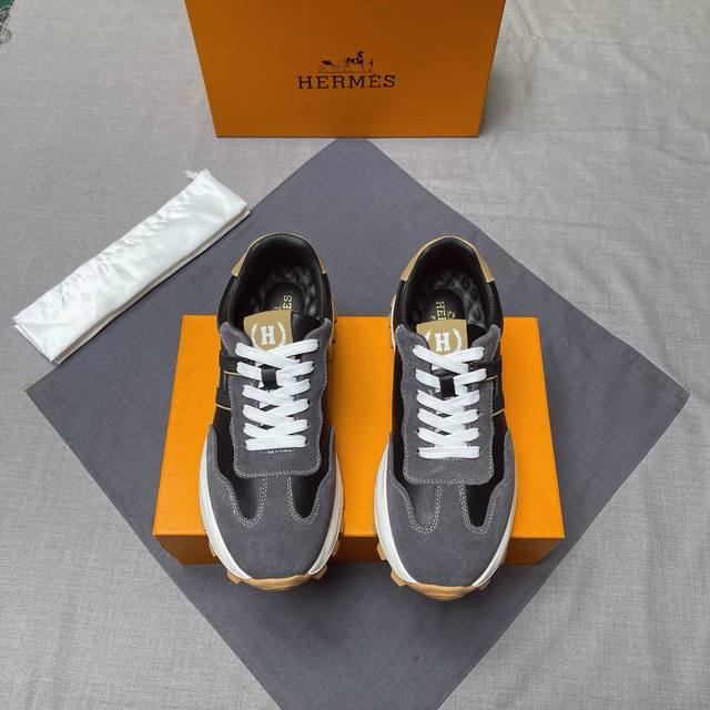New Hermes Avant-Garde Versatile Fashion Men's Shoes Private Version Open Mold H